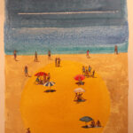 SUN ON THE SAND Gouache & ink