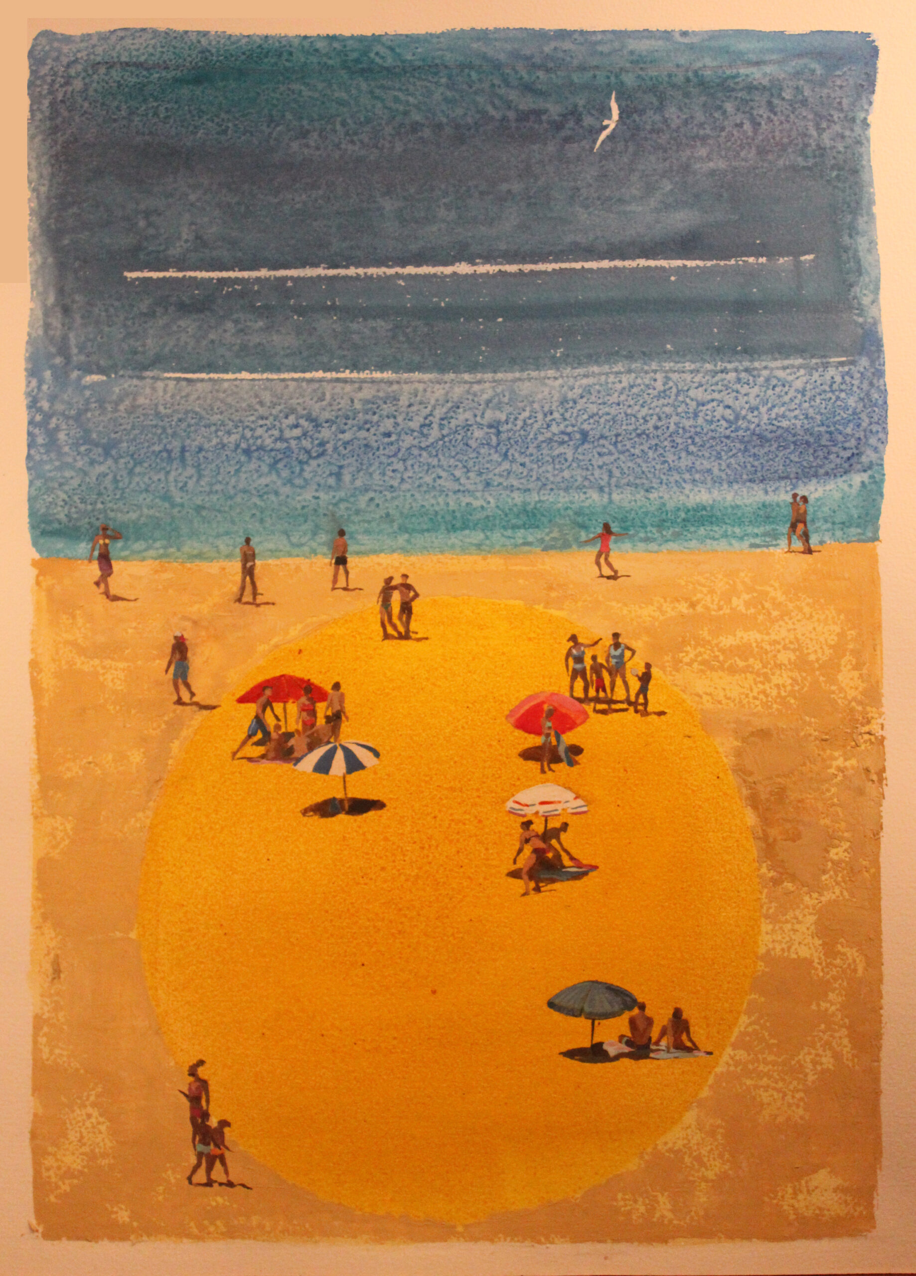 SUN ON THE SAND Gouache & ink